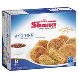 Shana Aloo Tikki frozen potato cutlets, UK version