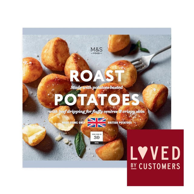 M&S Maris Piper roast potatoes frozen 800g, imported from the UK