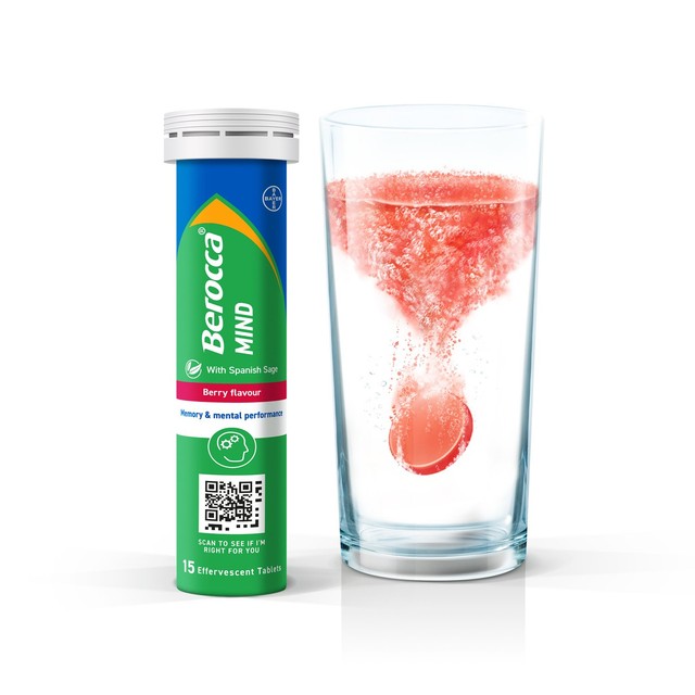 Berocca Mind Berry effervescent tablets 15 tablets - British product