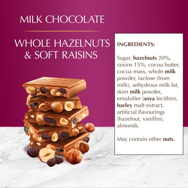 Lindt fruit and nut milk chocolate bar 150g, UK version