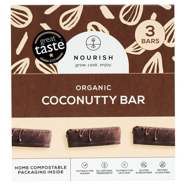 Nourish Coconutty Bars 3 x 60g, imported from the UK