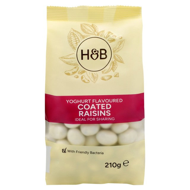 Holland & Barrett yoghurt flavoured coated raisins 210g, UK version