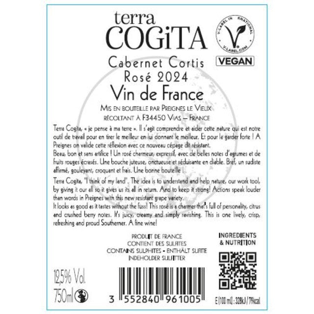 Preignes Terra Cogita Languedoc Rosé wine 75cl (British brand)