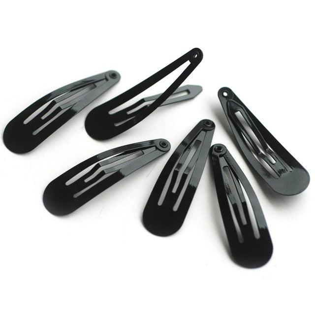 Basicare black snap clips 4.8cm, imported from the UK