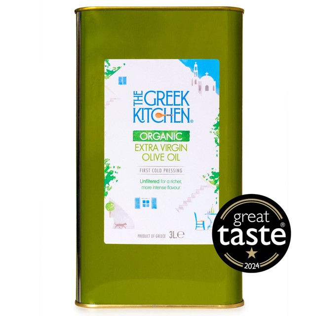 The Greek Kitchen organic unfiltered extra virgin olive oil 3L imported from Greece