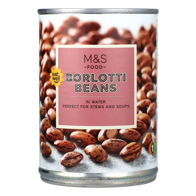M&S borlotti beans in water 400g, imported from the UK