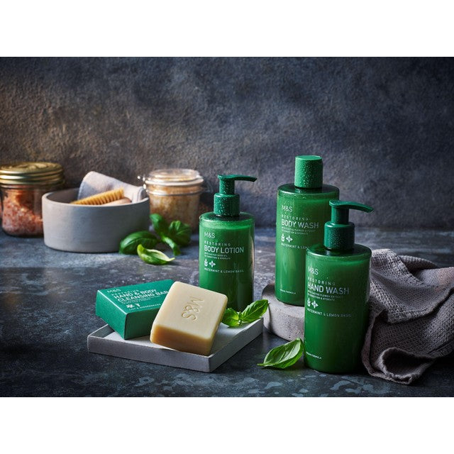 M&S Body Wash Watermint Lemon Basil 300ml, imported from the UK