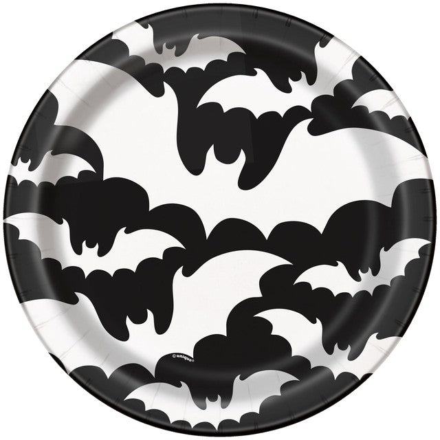 Unique Party Halloween Bats paper party plates 22.86cm, UK version