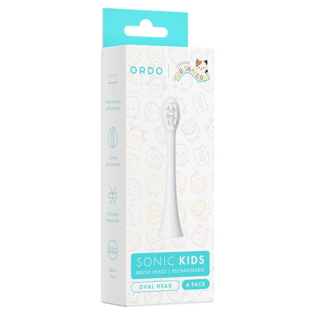 Ordo Sonic Kids white toothbrush heads 4 pack, imported from the UK