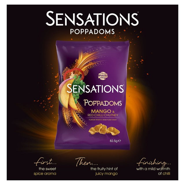 Walkers Sensations Mango Chilli Chutney Poppadoms 82.5g (British brand)