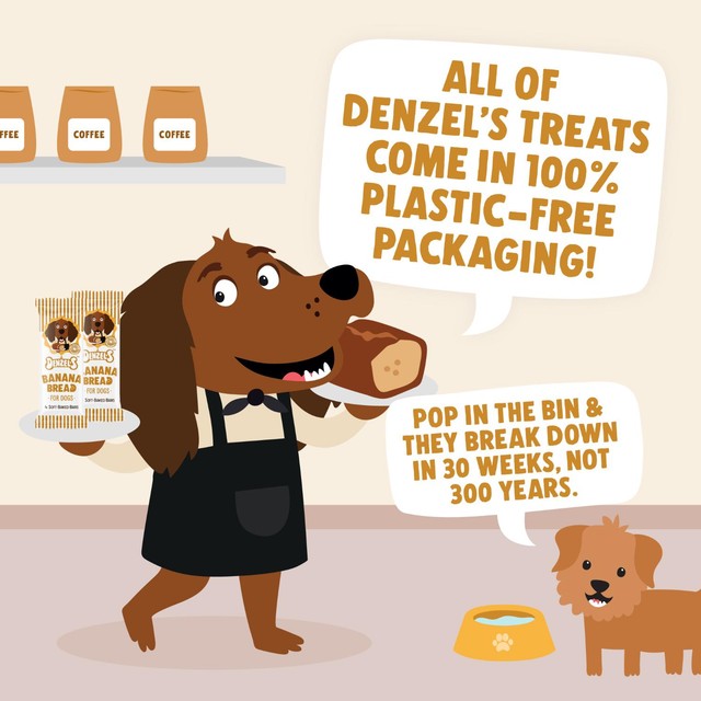Denzel's Banana Bread Soft-Baked Bars dog treats 60g - British product