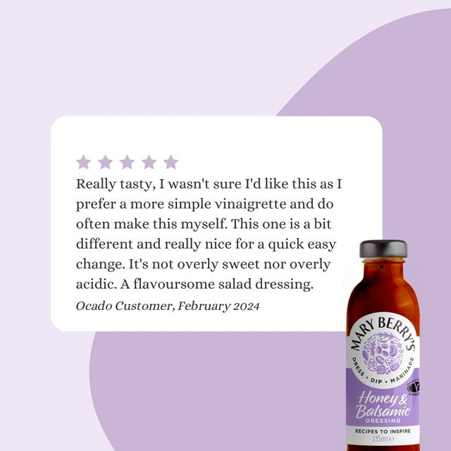 Mary Berry honey and balsamic vinaigrette salad dressing 235ml, imported from the UK