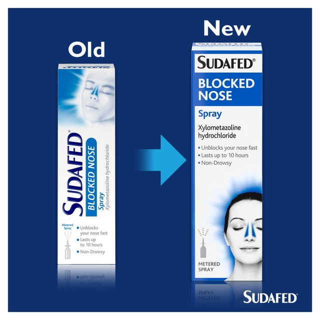 Sudafed blocked nose relief nasal spray 15ml (British brand)