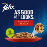 Felix wet cat food Meaty Selection in jelly, imported from the UK