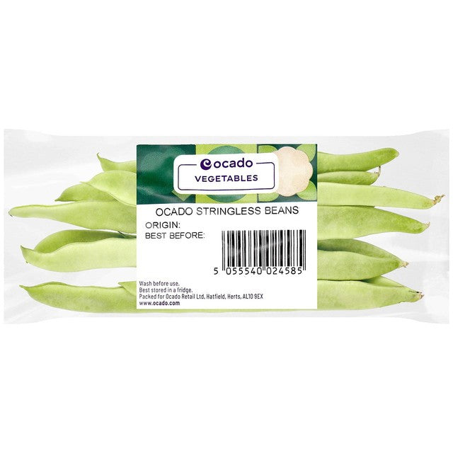 Ocado Stringless Beans 180g, imported from the UK