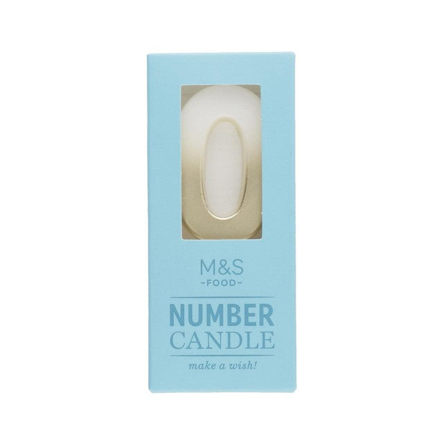 M&S number 0 candle, imported from the UK