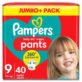 Pampers Baby Dry nappy pants size 9 jumbo, imported from the UK