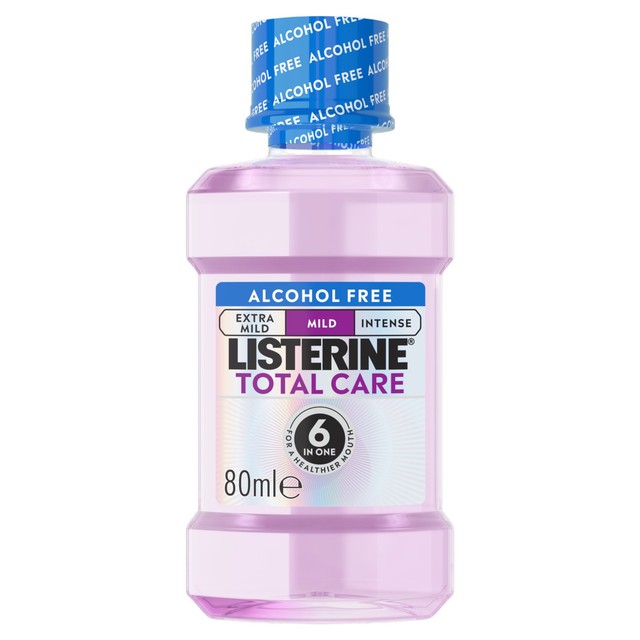 Listerine mild mint alcohol free mouthwash 80ml, UK version