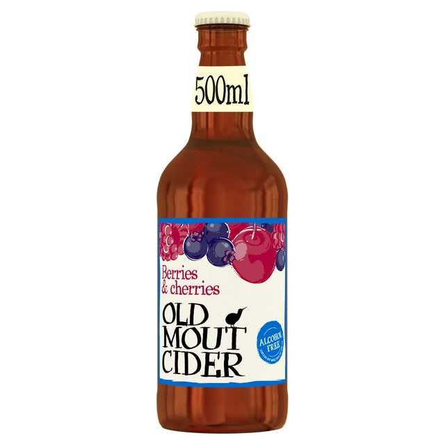 Old Mout berries and cherries alcohol-free cider 500ml, imported from the UK