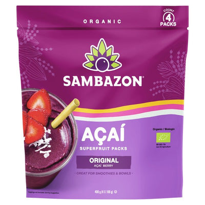 M&S Sambazon Organic Acai Original Frozen Smoothie Packs 4 x 100g- Buy online at McGrocer