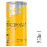 Red Bull Energy Drink Tropical Fruits 250ml can, imported from the UK