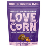 Love Corn Milk Chocolate & Sea Salt corn snacks 90g, UK version