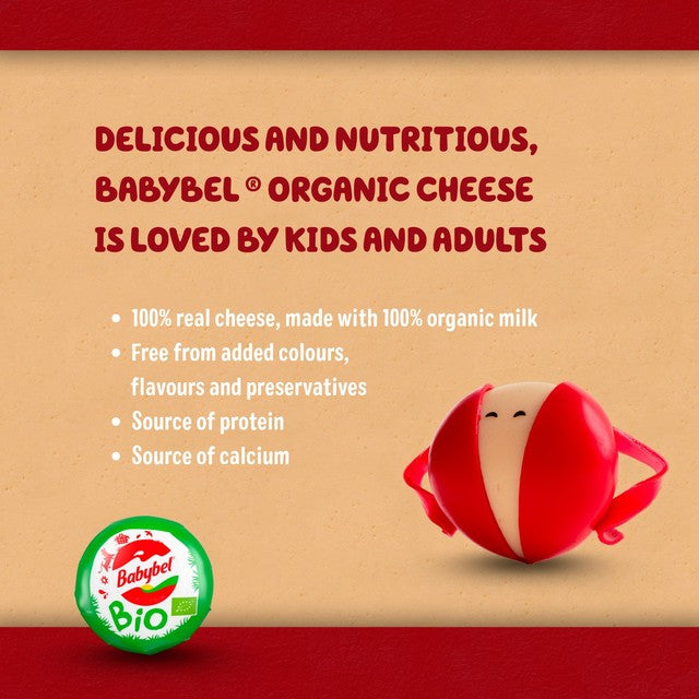 Babybel Organic cheese snacks 5 x 20g, imported from the UK