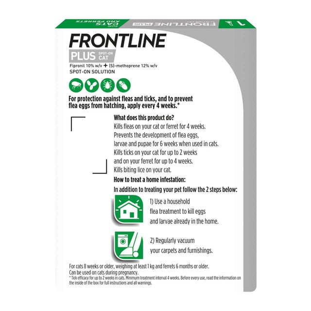 Frontline Plus Cat Flea & Tick Treatment - British product