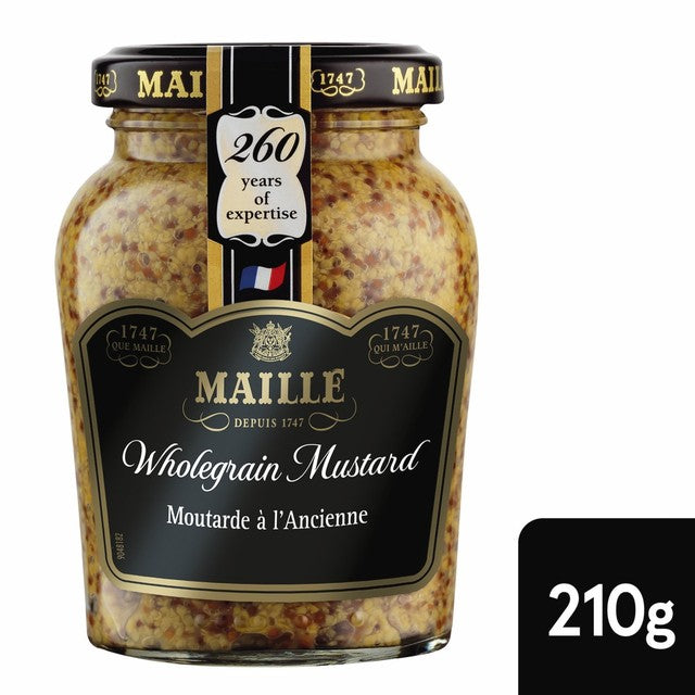 Maille Wholegrain Mustard 210g, imported from the UK