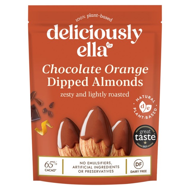 Deliciously Ella chocolate orange dipped almonds 75g - British product