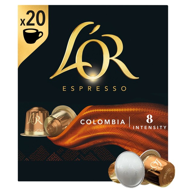 L'OR Colombia coffee pods 20 count, UK version