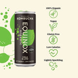 Equinox organic cola and lime kombucha can (British brand)