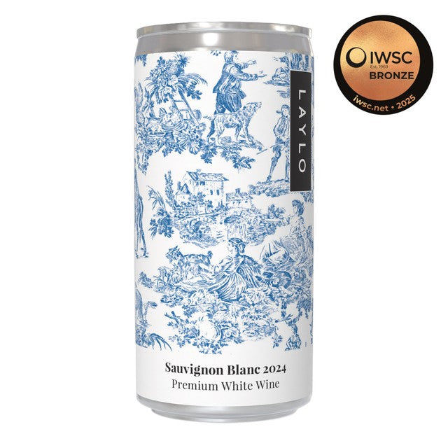 Laylo Sauvignon Blanc white wine can 187ml, UK version