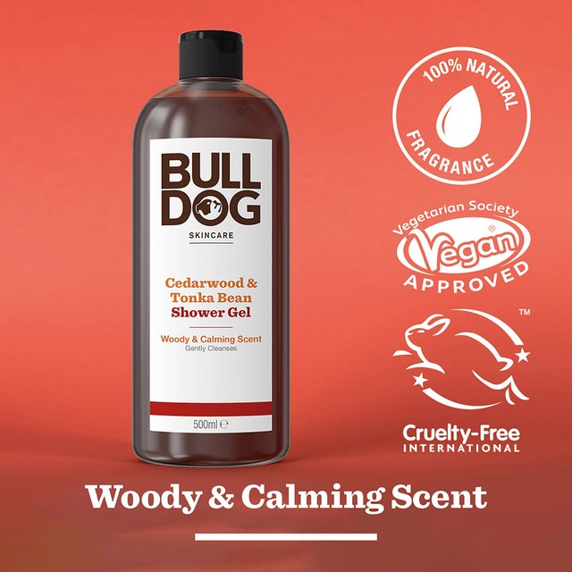 Bulldog Cedarwood and Tonka Bean shower gel 500ml - British product