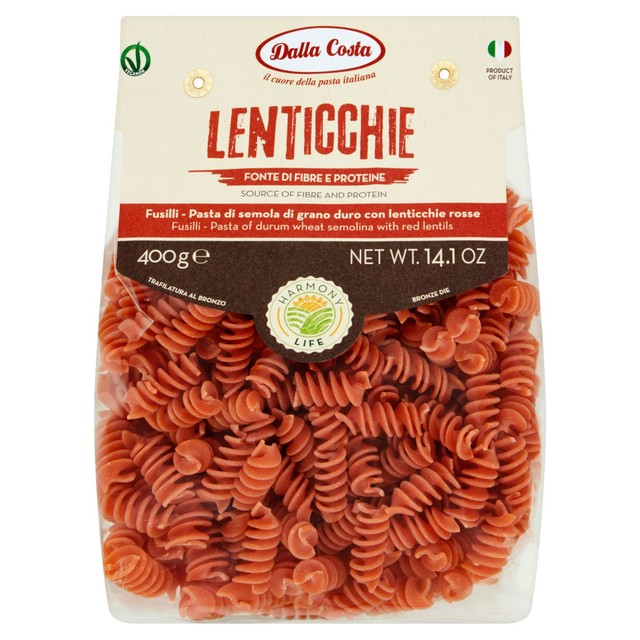 Dalla Costa Harmony Life Pasta Fusilli with Red Lentils 400g - British product