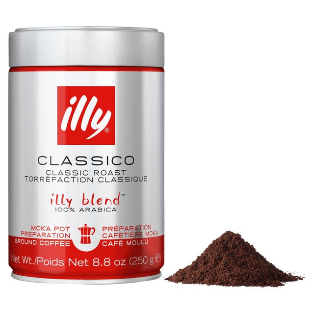 illy ground coffee moka pot blend 250g, imported from the UK