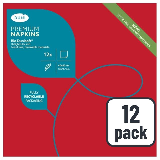 Duni red large paper napkins 12 pack, imported from the UK