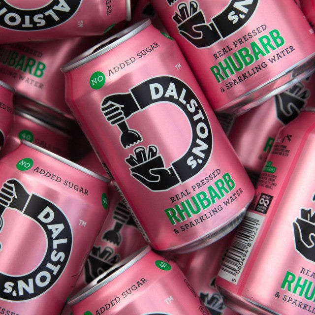 Dalston's sparkling rhubarb drink 4 x 330ml cans - British product