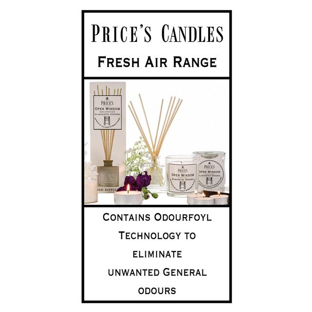 Price's Candles Open Window odour eliminating jar candle 83mm x 74mm, imported from the UK