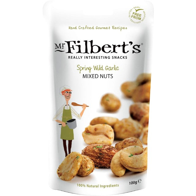 Mr Filbert's spring wild garlic mixed nuts 100g, imported from the UK