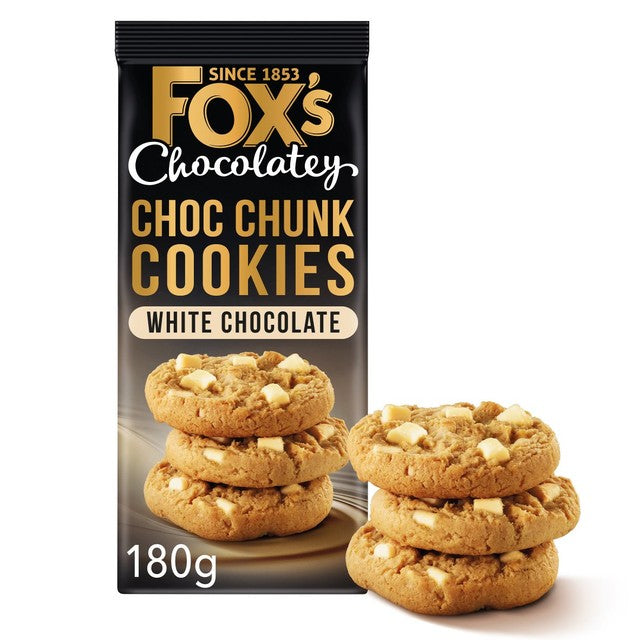 Fox's White Chocolate Chunkie Cookies, imported from the UK