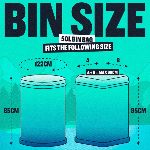 Beast drawstring swing bin bags 50L - British product