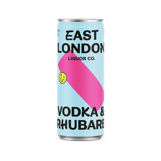 East London Liquor Company vodka rhubarb canned cocktail 250ml - British product