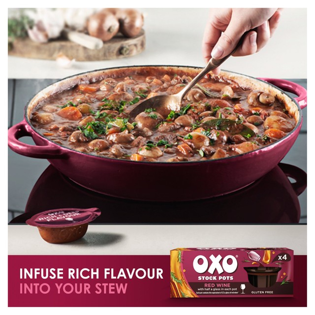 Oxo red wine stock pots 4 x 20g, imported from the UK