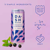 dash blackcurrant sparkling water cans 12x330ml - British product