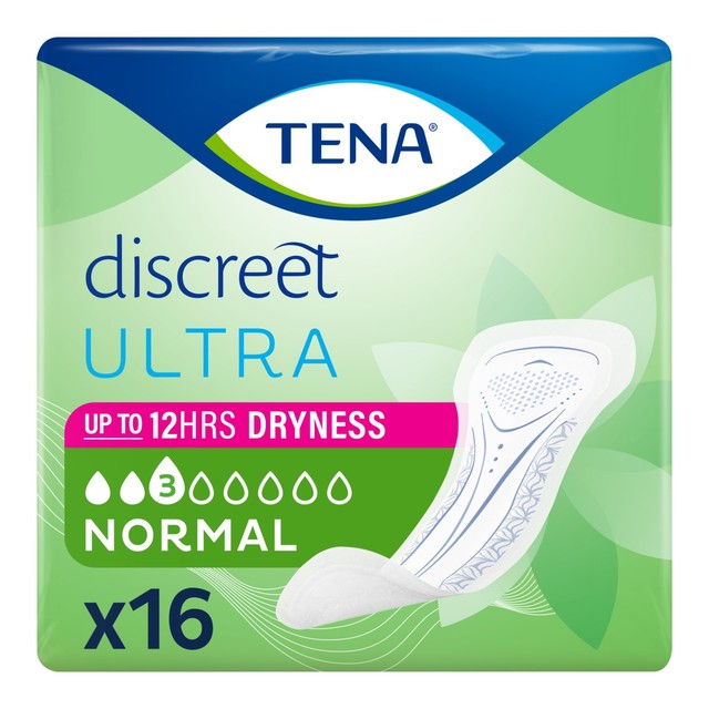 TENA normal incontinence pads 16 pack (British brand)