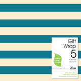 Deva Designs blue stripe gift wrap roll 5m, imported from the UK