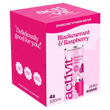 ACTIPH sparkling vitamin water blackcurrant and raspberry 4 x 330ml - British product