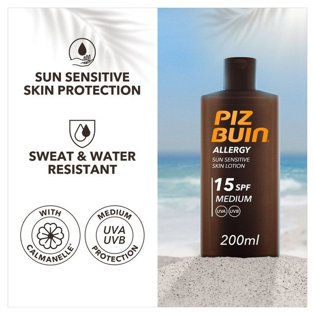 Piz Buin SPF15 sun lotion 200ml, imported from the UK