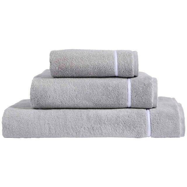 M&S Baretta Stitch Bath Sheet Grey/White, imported from the UK